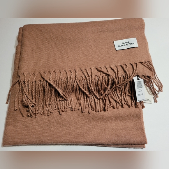 Main Character Accessories - Main Character Aritzia  Lauren mauve earth scarf